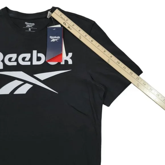 Reebok T-Shirts Mens Training Ri Big Logo Tee GS1614 (Sz S) Black - Picture 5 of 5